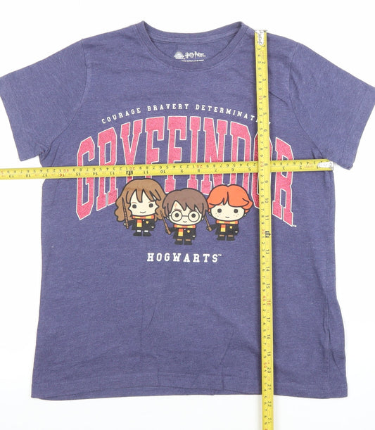 Girls UK Size 10-11 Years Harry Potter Blue Basic T-Shirt