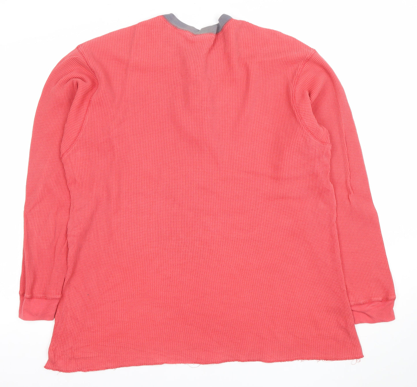 GAP Women Coral Henley Long Sleeve Cotton Sweatshirt L