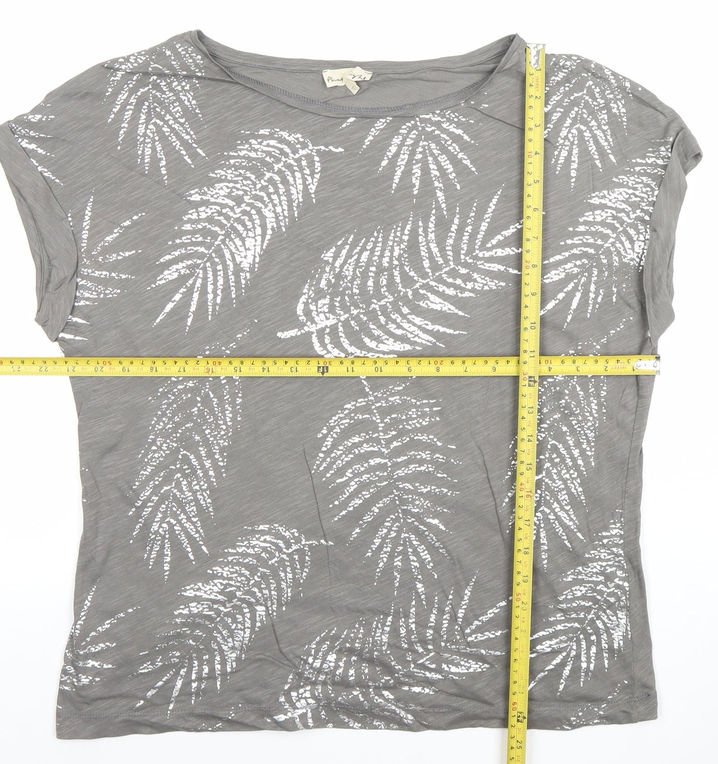 Womens UK Size 14 Phase Eight Grey Basic T-Shirt