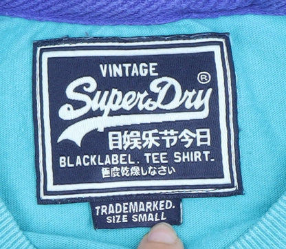 Superdry Men’s Blue Small Crew Neck Graphic Print T-Shirt
