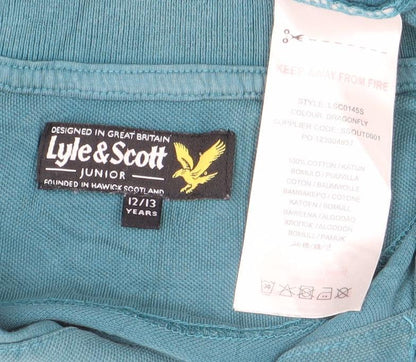 Boys UK Size 12-13 Years Lyle & Scott Blue Basic Polo