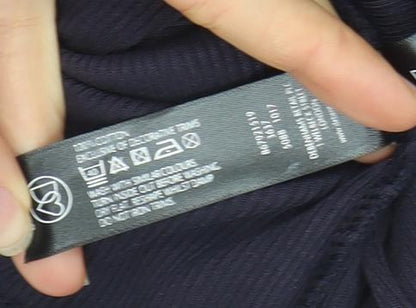 Jasper Conran Women's Black Beaded Tank Top Size 16 Cotton Elastane