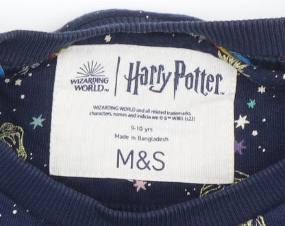 Marks and Spencer Girls Blue Harry Potter Hogwarts Nightshirt 9-10 Years
