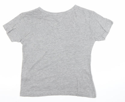 Womens UK Size S Pull&Bear Grey Basic T-Shirt