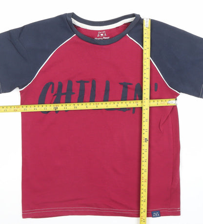 Boys UK Size 10-11 Years Harry Bear Red Basic T-Shirt