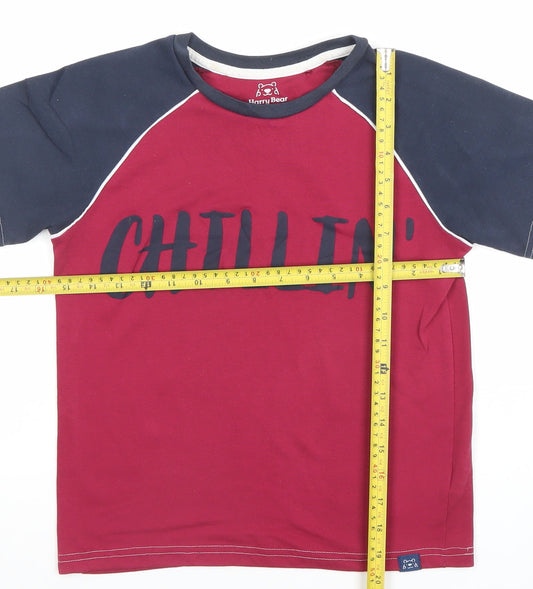 Boys UK Size 10-11 Years Harry Bear Red Basic T-Shirt