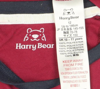 Boys UK Size 10-11 Years Harry Bear Red Basic T-Shirt