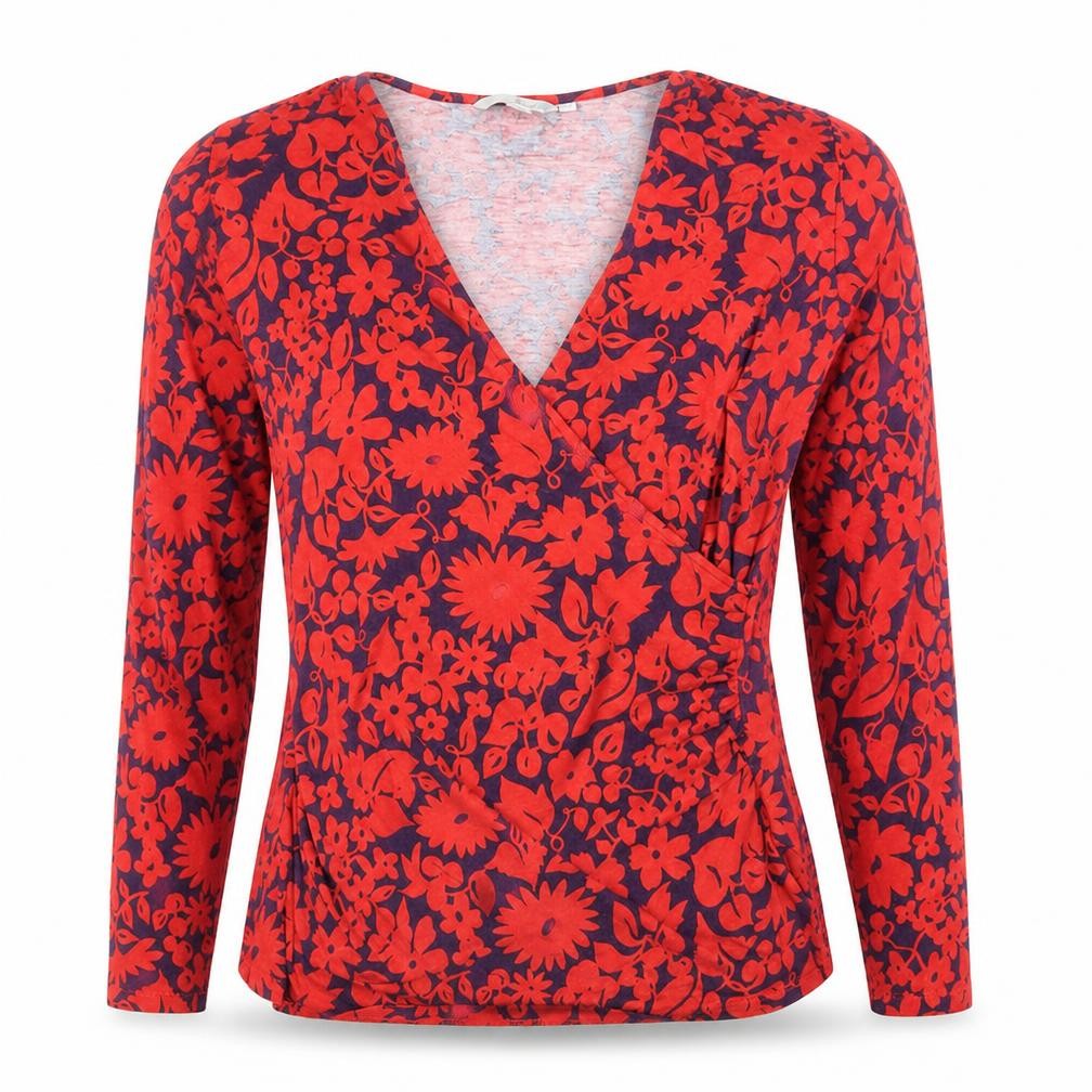 Womens UK Size 10 Boden Red Wrap Blouse