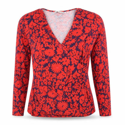 Womens UK Size 10 Boden Red Wrap Blouse