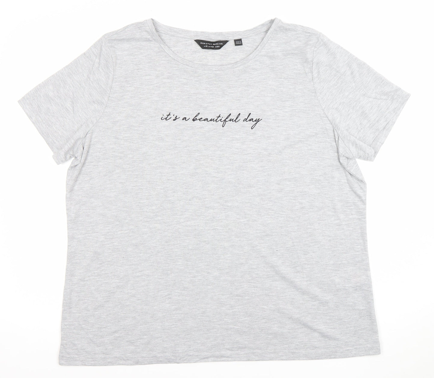 Womens UK Size 20 Dorothy Perkins Grey Basic T-Shirt