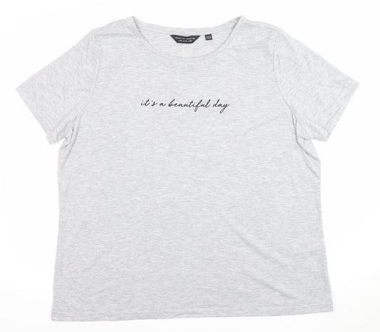 Womens UK Size 20 Dorothy Perkins Grey Basic T-Shirt