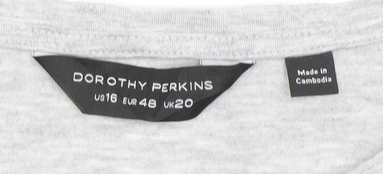 Womens UK Size 20 Dorothy Perkins Grey Basic T-Shirt