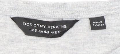 Womens UK Size 20 Dorothy Perkins Grey Basic T-Shirt