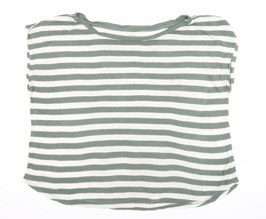 GAP Women’s Green White Striped Relaxed Fit T-Shirt XL