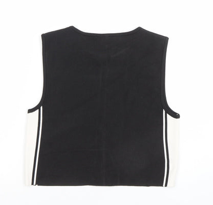 Womens UK Size 12 River Island Black Cropped Tank