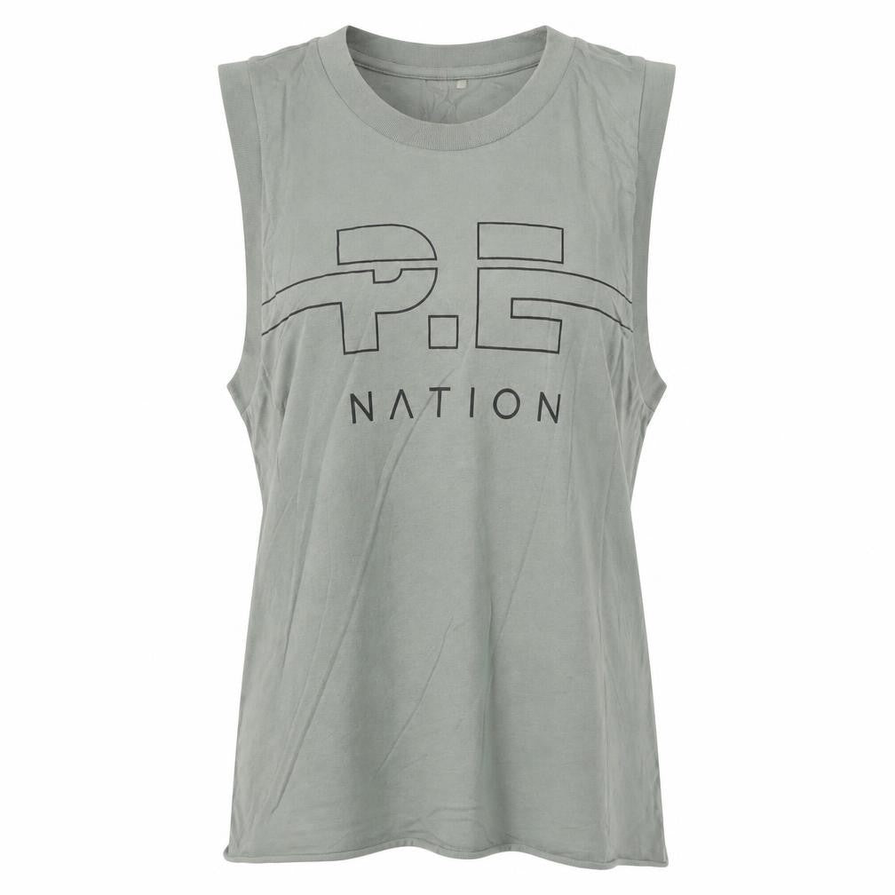 Womens UK Size M P.E Nation Green Basic Tank