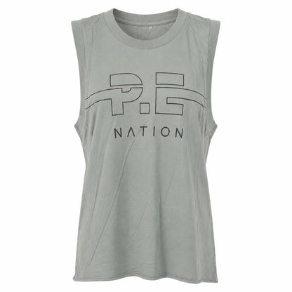 Womens UK Size M P.E Nation Green Basic Tank