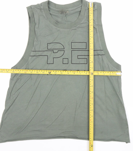 Womens UK Size M P.E Nation Green Basic Tank