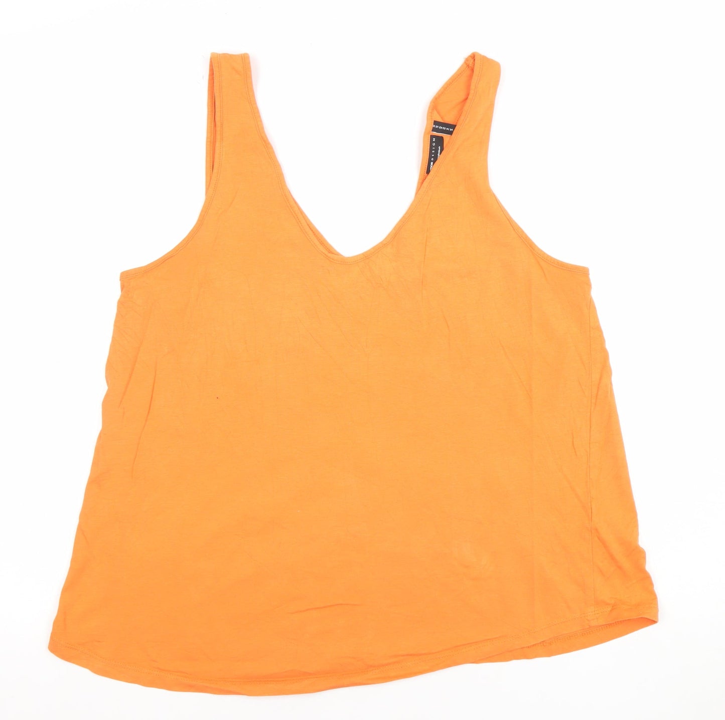 ASOS DESIGN Women's Orange V-Neck Cotton Tank Top Size 14