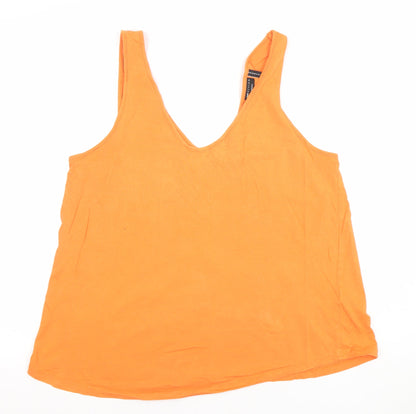 ASOS DESIGN Women's Orange V-Neck Cotton Tank Top Size 14