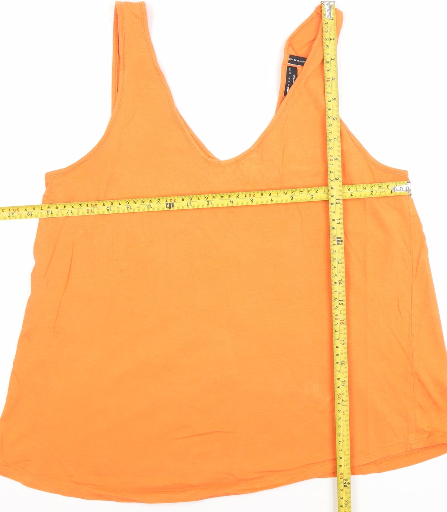 ASOS DESIGN Women's Orange V-Neck Cotton Tank Top Size 14