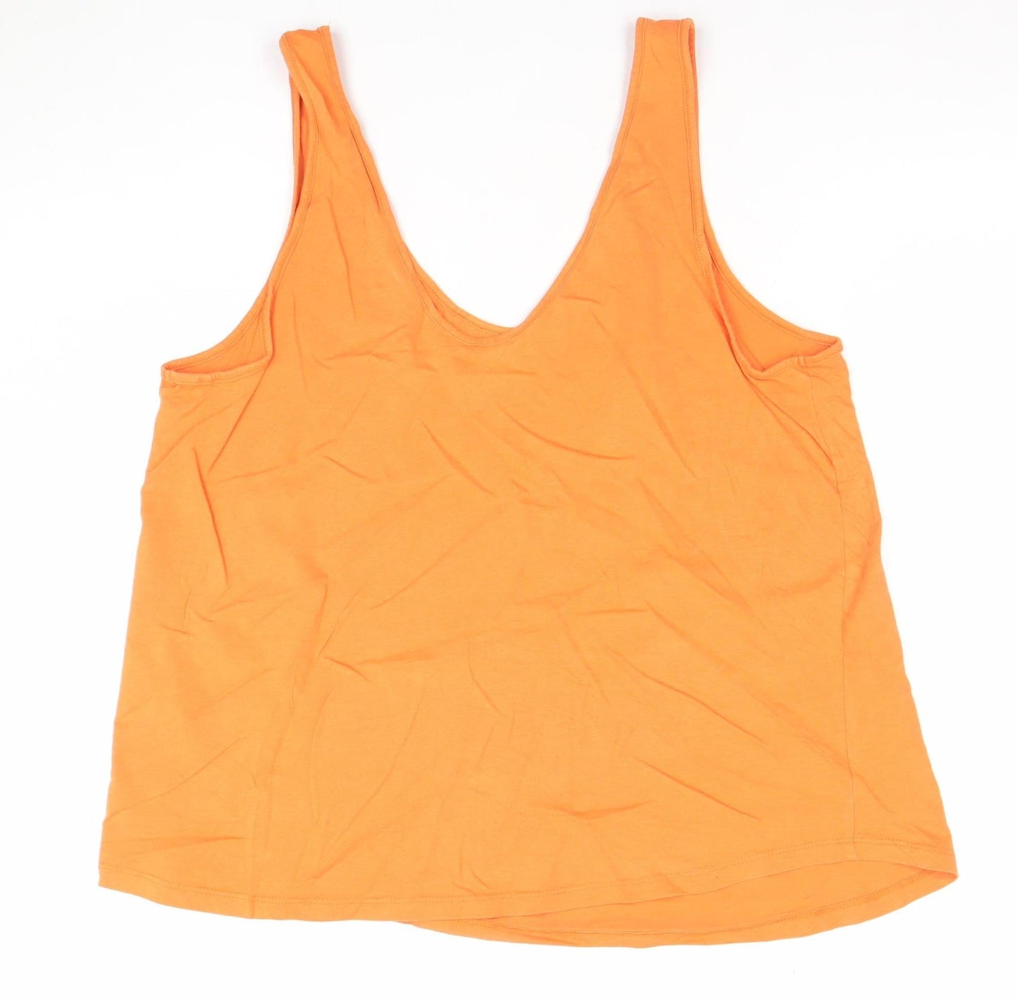 ASOS DESIGN Women's Orange V-Neck Cotton Tank Top Size 14