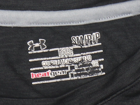 Under Armour Mens Black Medium HeatGear T-Shirt Active Gym Top
