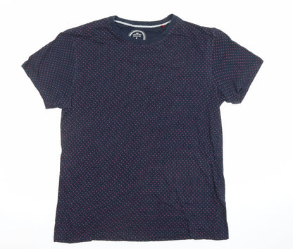Unisex Adults UK Size S Denim & Flower Blue Basic T-Shirt