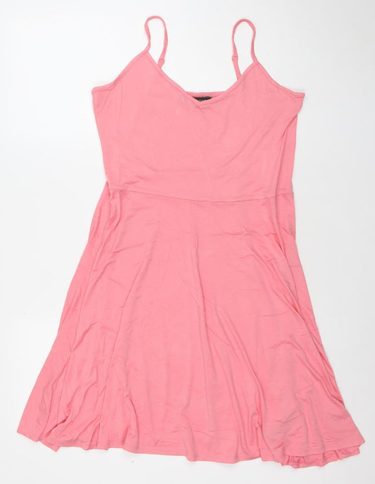 Dorothy Perkins Women’s Pink Jersey Slip Dress Size 14