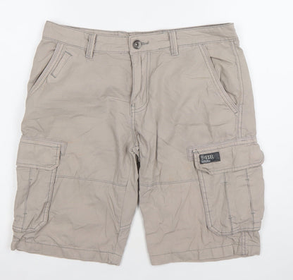 Diesel Men's Beige Cargo Shorts Size 32 Cotton Casual Workwear