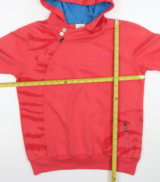 Adidas Women's Coral Hooded Pullover Sweatshirt Size M Cotton Blend