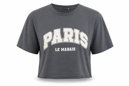 Womens UK Size S ASOS DESIGN Grey Cropped T-Shirt