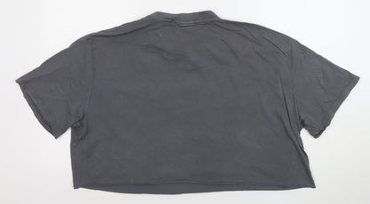 ASOS DESIGN Womens Grey Cropped Paris T-Shirt Size S