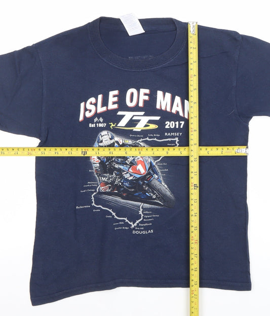 Boys UK Size XS Gildan Blue Basic T-Shirt