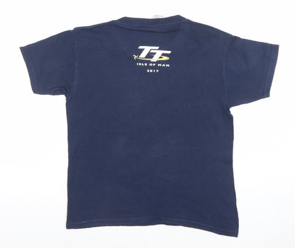 Boys UK Size XS Gildan Blue Basic T-Shirt