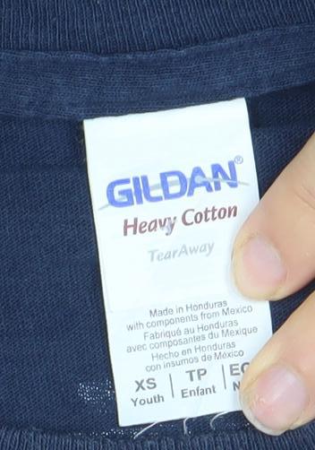 Boys UK Size XS Gildan Blue Basic T-Shirt