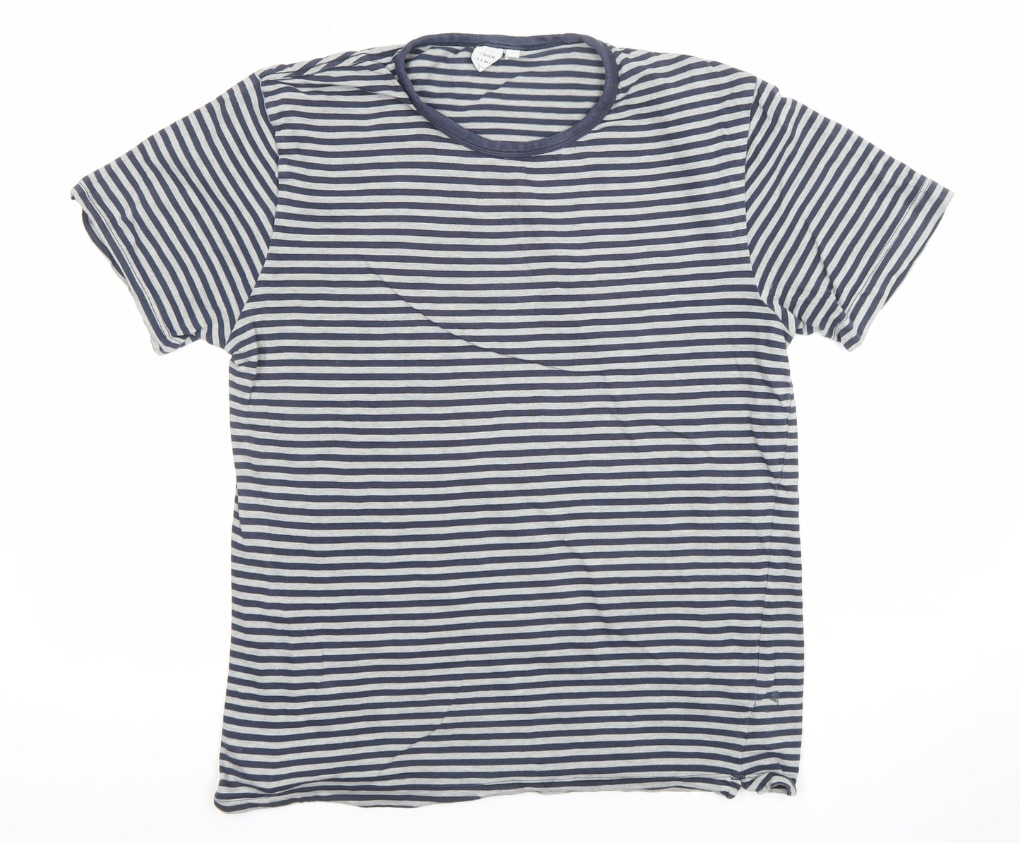 John Lewis Womens Blue Striped Cotton T-Shirt Size S
