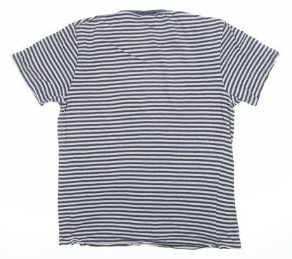 John Lewis Womens Blue Striped Cotton T-Shirt Size S