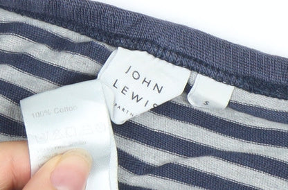 John Lewis Womens Blue Striped Cotton T-Shirt Size S