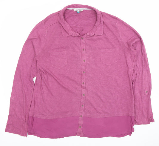 Womens UK Size 16 White Stuff Purple Tunic Button-Up