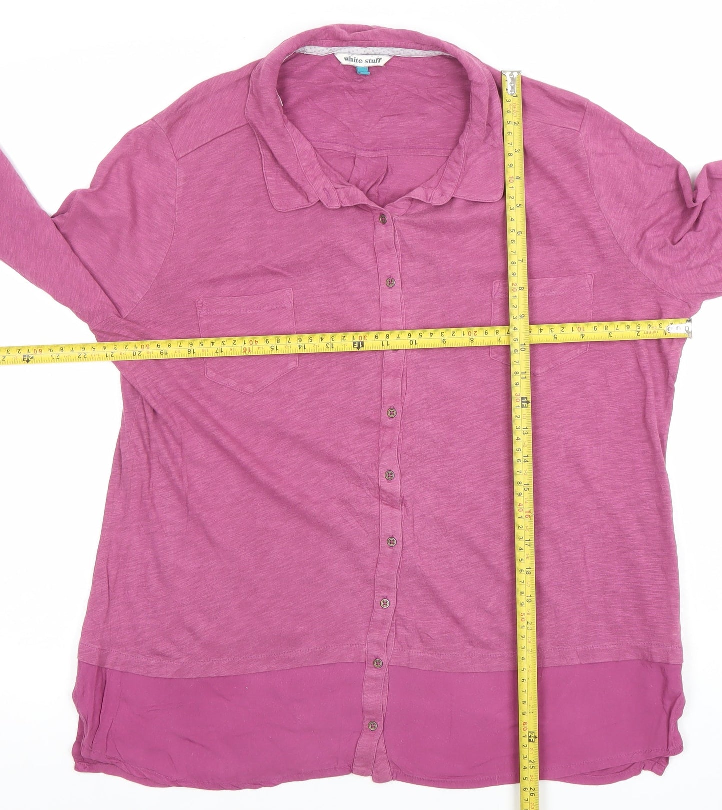 Womens UK Size 16 White Stuff Purple Tunic Button-Up