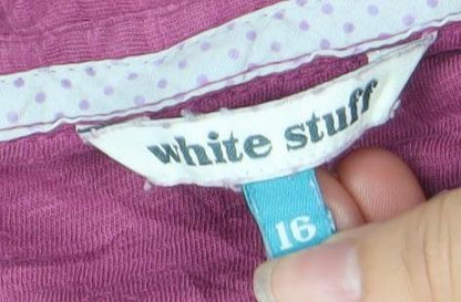 Womens UK Size 16 White Stuff Purple Tunic Button-Up