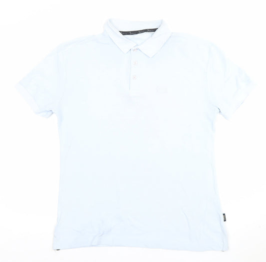 Armani Exchange Men's Blue Slim Fit Cotton Stretch Polo Shirt Size L