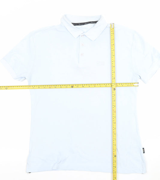 Armani Exchange Men's Blue Slim Fit Cotton Stretch Polo Shirt Size L