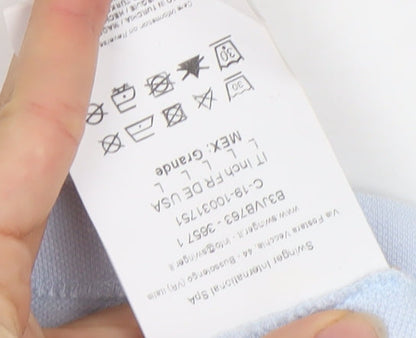 Armani Exchange Men's Blue Slim Fit Cotton Stretch Polo Shirt Size L