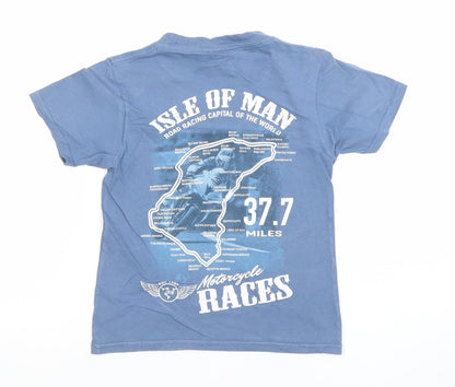 Boys UK Size 3-4 Years Gildan Blue Basic T-Shirt