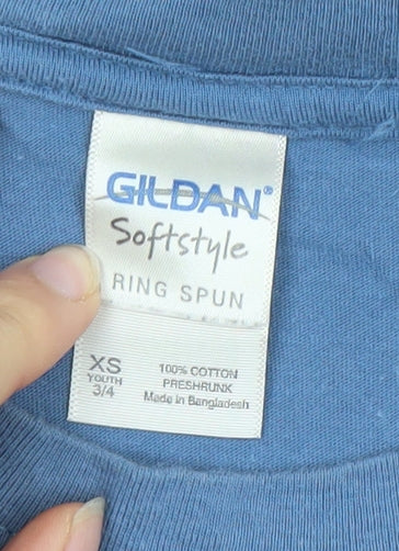 Boys UK Size 3-4 Years Gildan Blue Basic T-Shirt