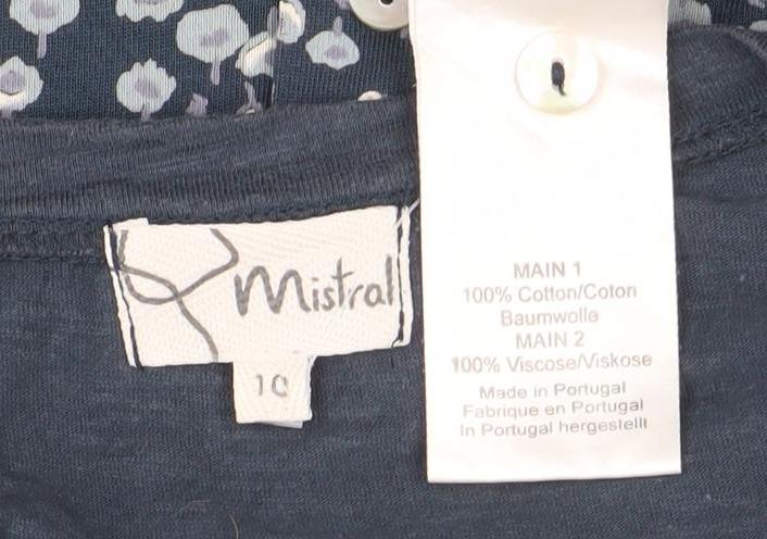 Womens UK Size 10 Mistal Blue Tunic Blouse