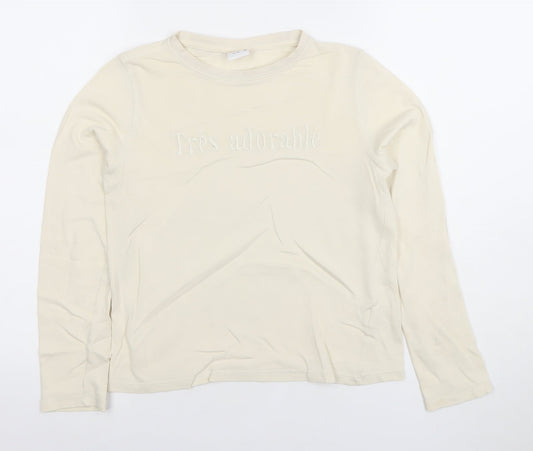 Girls UK Size 11-12 Years Zara Ivory Basic T-Shirt