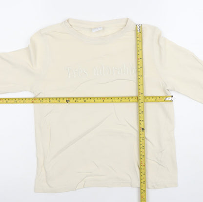 Girls UK Size 11-12 Years Zara Ivory Basic T-Shirt